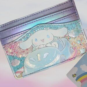 Sanrio Loungefly Customized Card Holder Wallet Cinnamoroll Rhinestone Iridescent